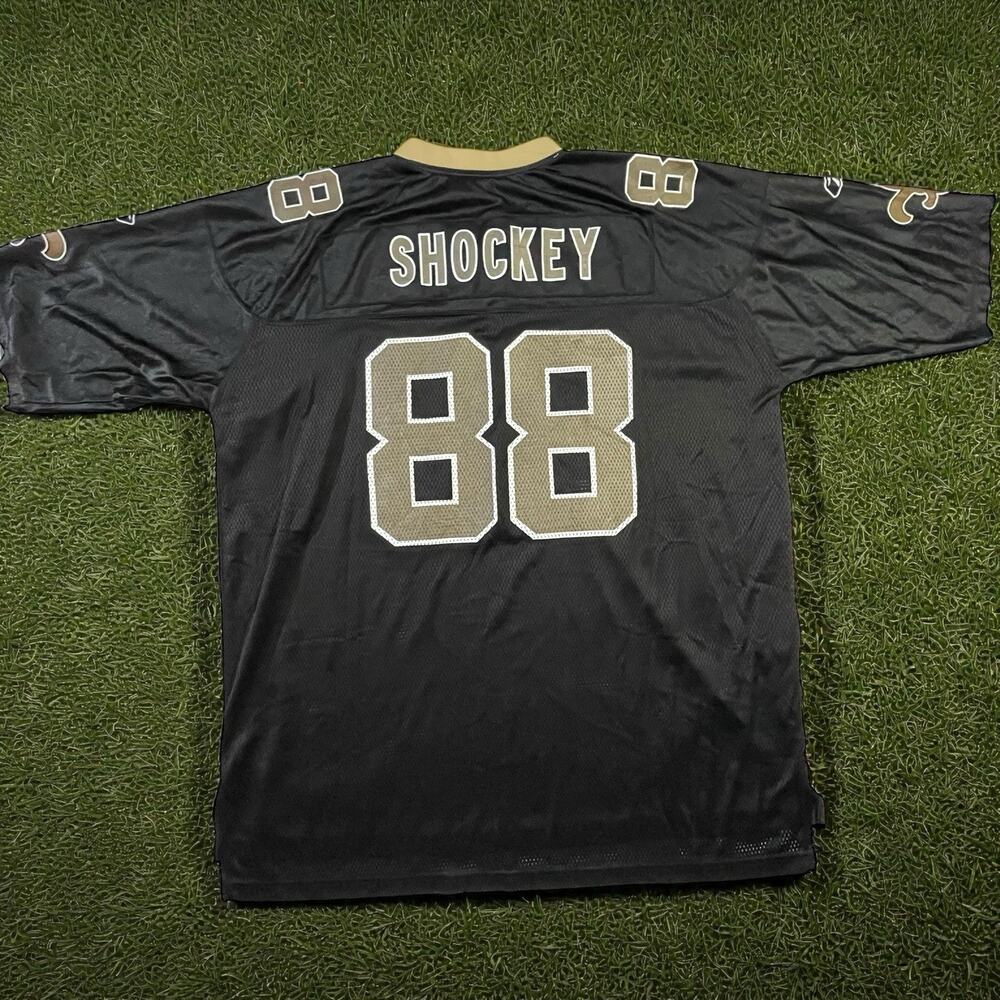 Vintage Jeremy Shockey #88 NFL New Orleans Saints Black Home Jersey Men’s XXL